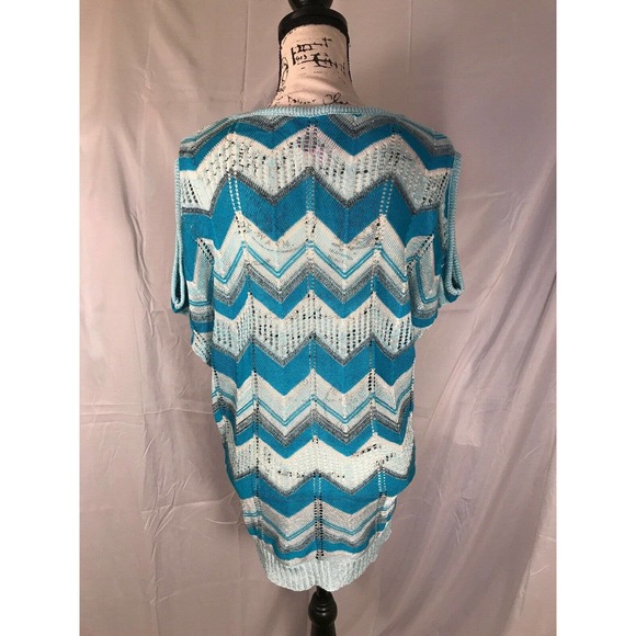 Romeo & Juliet Couture Woman's Crew Neck Cap Sleeve Knitted Shirt Sz M - Picture 3 of 8